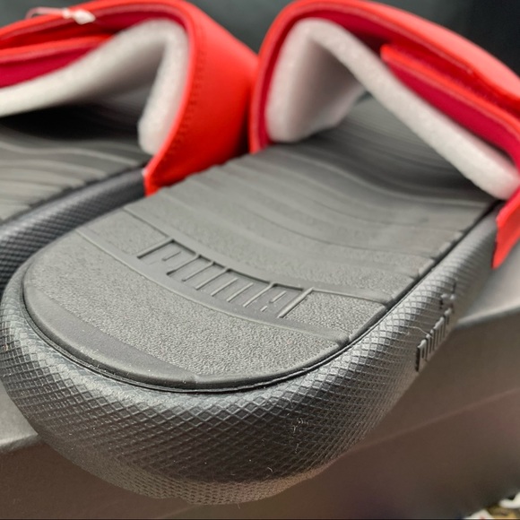 Puma Cool Cat Velcro Red Men’s Slides - Picture 3 of 10